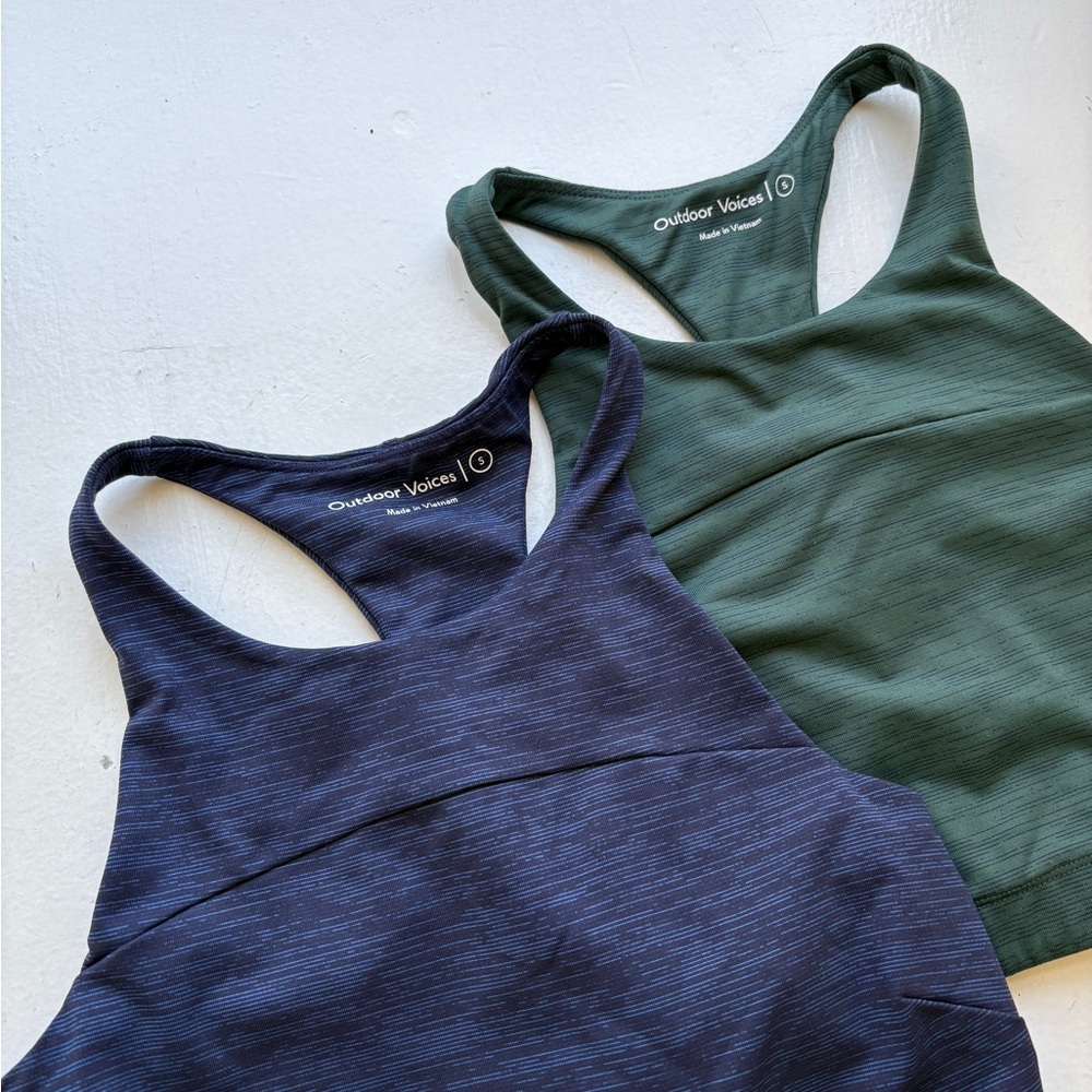 TWO! Outdoor Voices Women's Racerback Sports Bras - Green + Navy
